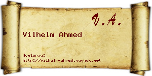 Vilhelm Ahmed névjegykártya
